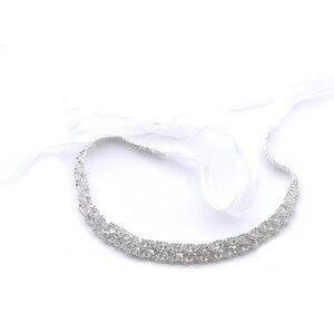 Wedding Bridal Rhinestone Sash Belt | Silver Braided Crystal Belt |